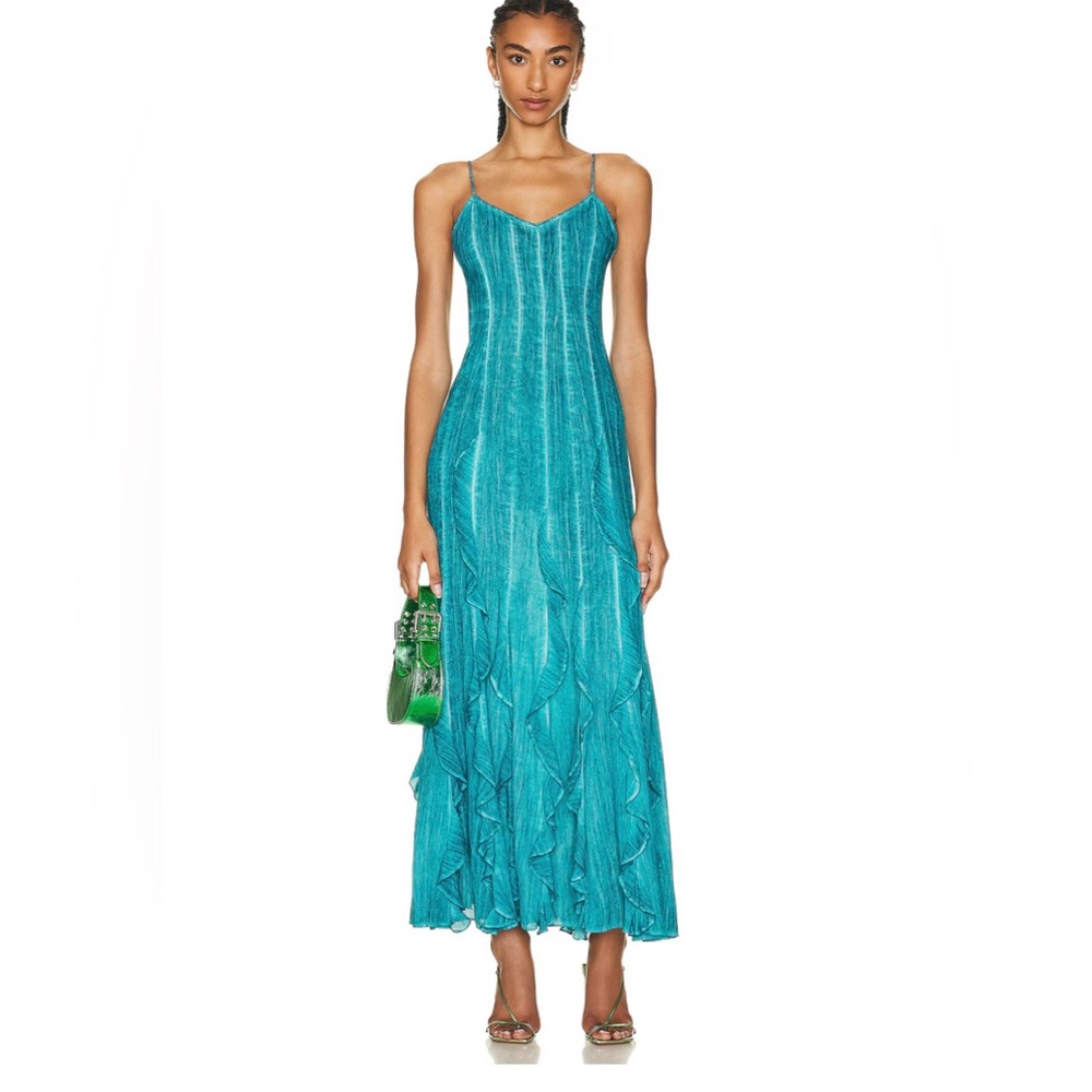 Rococo Sand Elegant Teal Maxi Dress